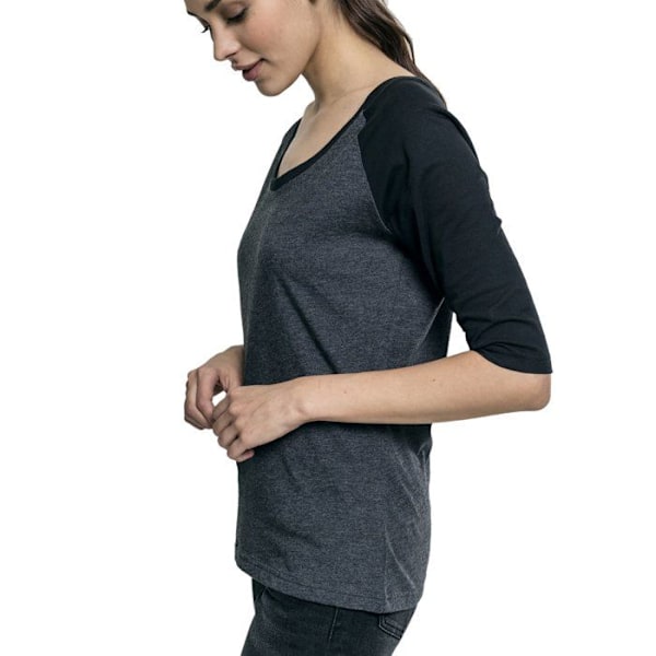 T-paita - Urban Classics - Raglan - 3/4 hihat - 100% Puuvillaa - Loose-malli Hiili / Musta XXXL
