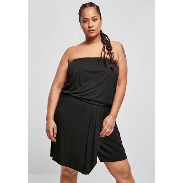 Nainen mekko - URBAN CLASSICS - Viskoosi lyhyt - Asymmetrinen - Suuret koot - Musta svart XXXXXL
