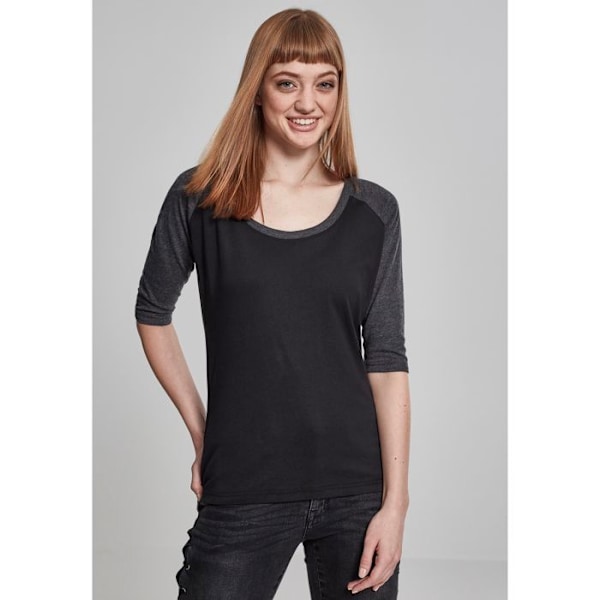 T-paita - Urban Classics - Raglan - 3/4-hihat - Pyöreä pääntie - Mukava ja tyylikäs Svart oliv XXXXXL