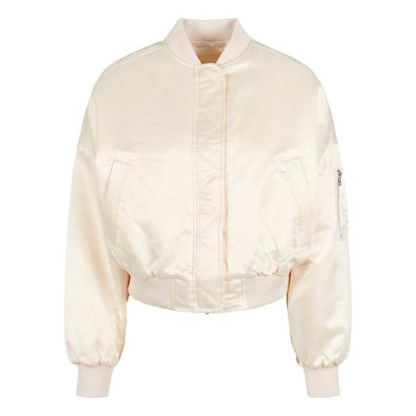 Bomber-nainen - Urban Classics - Ylisuuri satiini - Suuret koot - Tyynypinnoitus - Taffetal lining Vit XXL