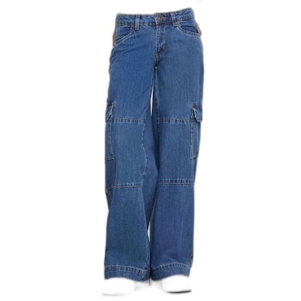 Naiset cargo farkut - Urban Classics - Cargo - Kestävä farkkukangas - Cargo-taskut - Standardikoko Blå 29