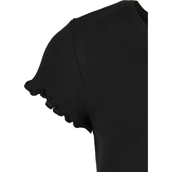 T-shirt til kvinder - Urban Classics - Cropped Button Up - Sort - Korte Ærmer - Rundet Krave svart M