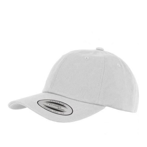 Bøjning Cap - Flexfit - Lav Profil - Hvid - One Size - Unisex hvid