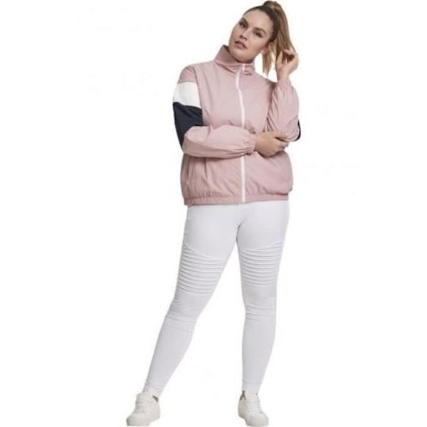 Joggingjakke - Urban Classics - 3-Tone Crinkle Jakke - Rosa - Langærmet - Åndbar Lyserød XS