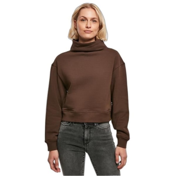 Sweatshirt med høj hals til kvinder Urban Classics Organic GT - brun - 2XL kastanj XXXXL