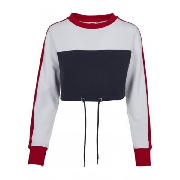 Hiki - BLOCK - Retro Tricolore - Tummansininen - Pitkät Hihat - Pyöreä Kaulus marinblå XL