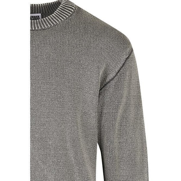 Sweatshirt - URBAN CLASSICS - Ribbad Raglantröja - Grå - Långa ärmar - Klassisk krage Grå S