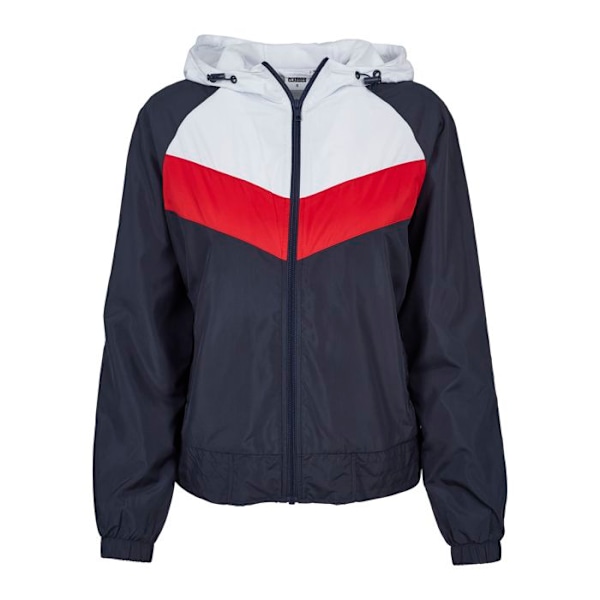 Parka dame - Urban Classics - Tricolor - Vindjakke - Justerbar hætte - 2 lommer marinblå/vit/röd S