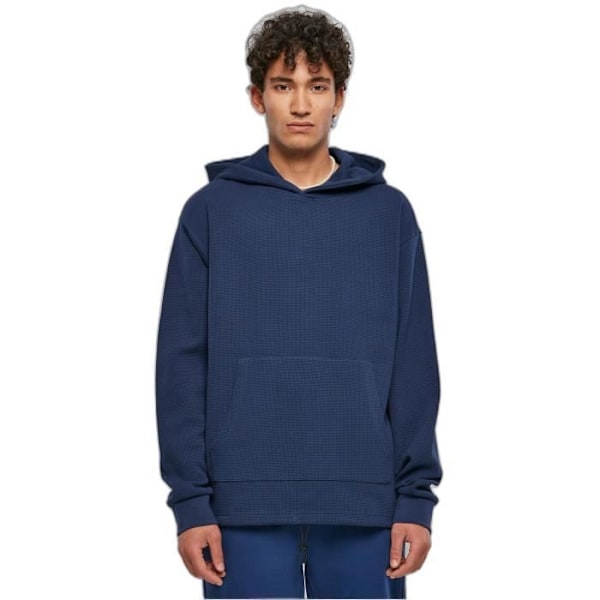 Urban Classics Waffle Hoodie - mörkblå - S Mörkblå jag