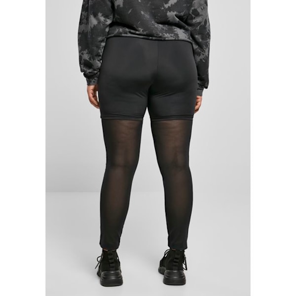 Høj talje leggings til kvinder i store størrelser Urban Classics Tech Mesh svart XXXXXL