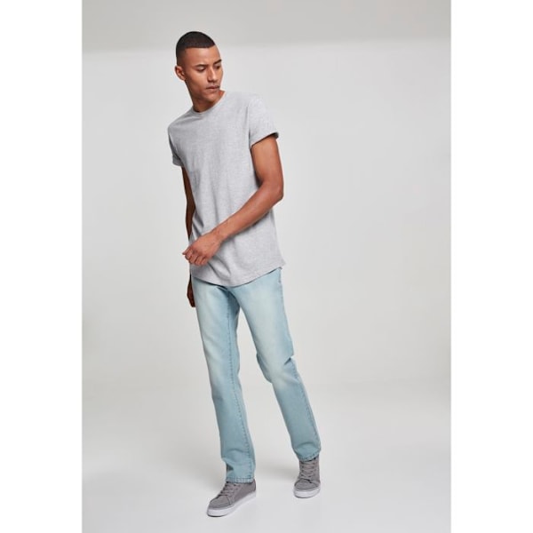 T-shirt Lång - Urban Classics - FORMAD - 100% Bomull - Långa Ärmar - Rund Hals Grå XXL