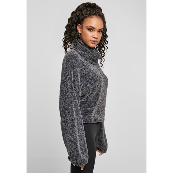 Sweatshirt - Urban Classics - Høj Hals - Shiny Chenille - Lange Ærmer - Store Størrelser mörkgrå XXXXXL