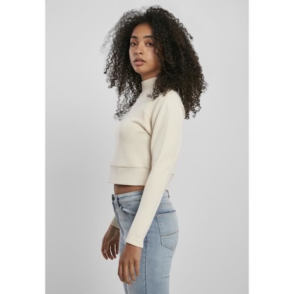 Pull Femme - Urban Classics - Interlock Short Crew - Off White - Rundad Hals - Vuxen Äggskal jag
