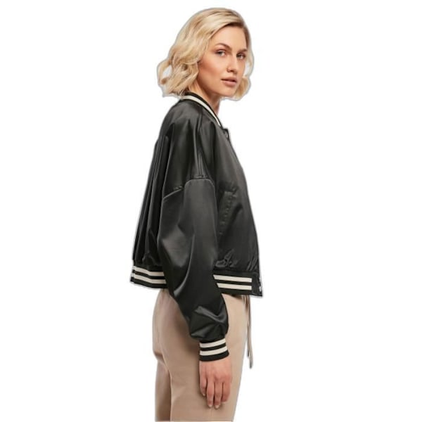 Lyhyt oversize-satiinitakki naisille Urban Classics College GT - musta - 2XL Svart XXXXL