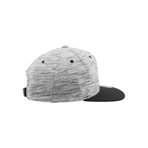 Snapback Kasket - Flexfit - STRIBER MELANGE - Sort/Grå - One Size - 6 paneler høj profil sort grå
