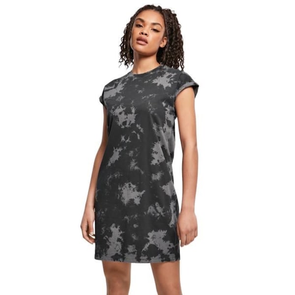 T-shirt kjole, blegnet, dame Urban Classics Sort/gra S