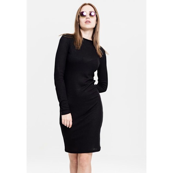 Naisten mekko - Urban Classics - Ribbineulemekko - Pyöreä kaula-aukko - Pitkät hihat - Koko XS - XL sort XL