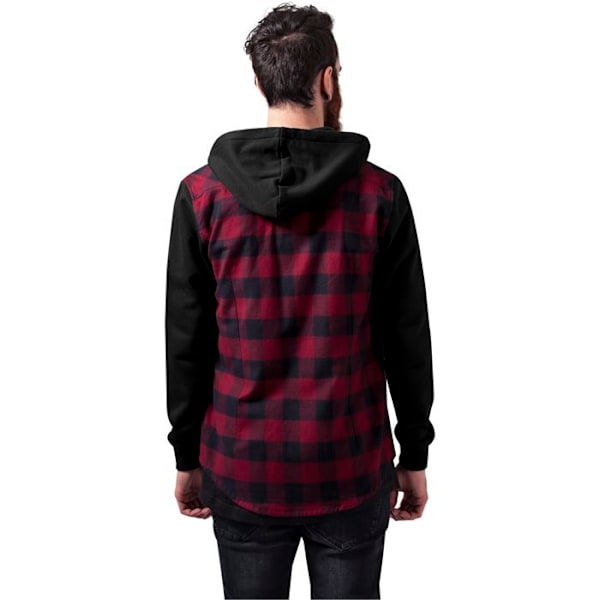 Chemise Urban Classic hoodie i flanell sweat ærmer svart/vinröd/svart jag