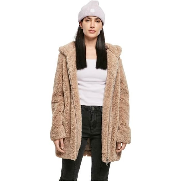 Polaire med hætte til kvinder Urban Classics Sherpa - brun taupe - 4XL Taupe brun XXXL