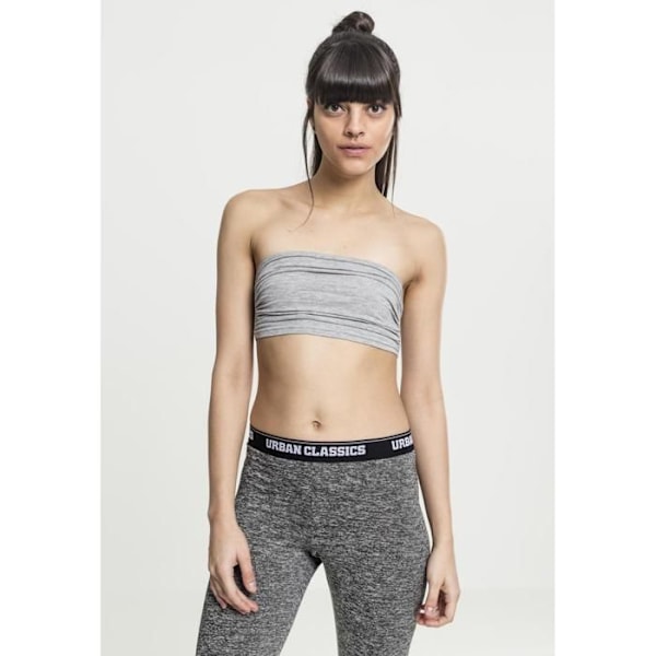 Bandeau top dame - Urban Classic - Sort - Uden stropper - Rynket - Elastisk grå XS
