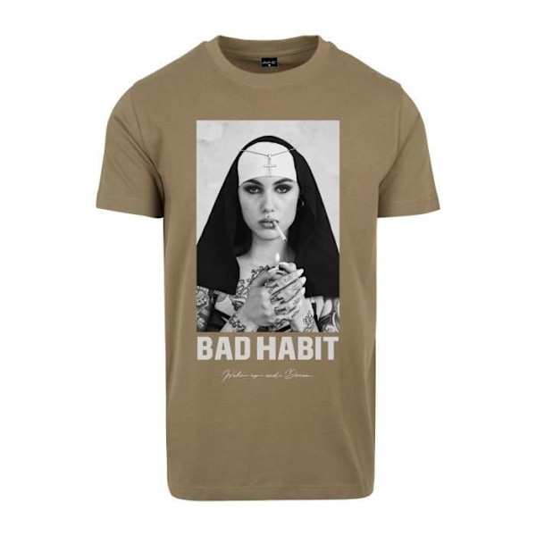 T-shirt - Mister Tee - Bad Habit - Farve Oliven - Regular Pasform - Korte Ærmer Oliv S