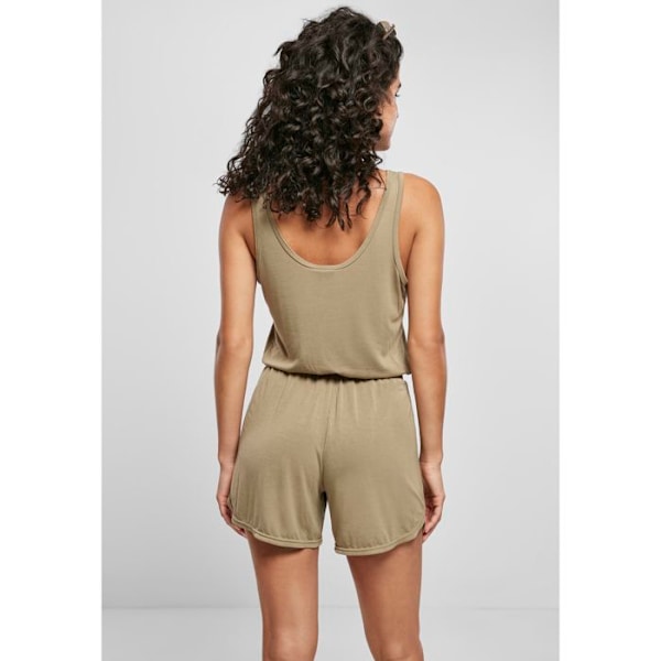 Udenærmet jumpsuit - Urban Classics - Store størrelser - Dyb udskæring - Foran lommer - Modal stof grön khaki XXXXXL