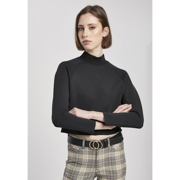 Pull Femme - Urban Classics - Interlock Short Crew - Sort - Rund Halsudskæring - Voksen Svart S