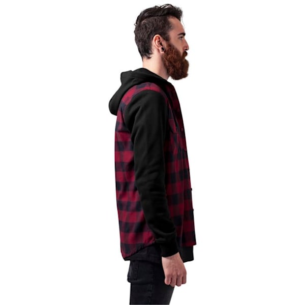 Huppari - URBAN CLASSICS - Flanelli - Punainen - Pitkät hihat - Normaali sort/rød/sort M