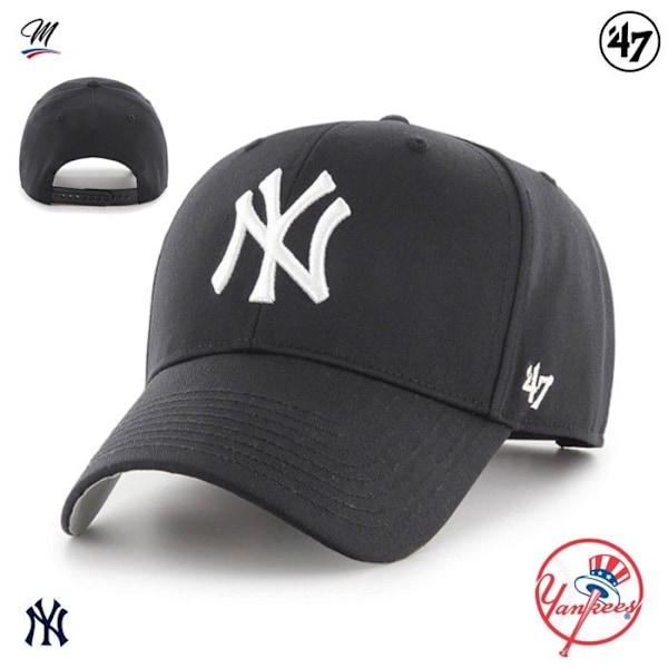 47 Brand MLB New York Yankees Kasket B-RAC17CTP-BK-OSFA, Mand, Sort, kasketter Svart