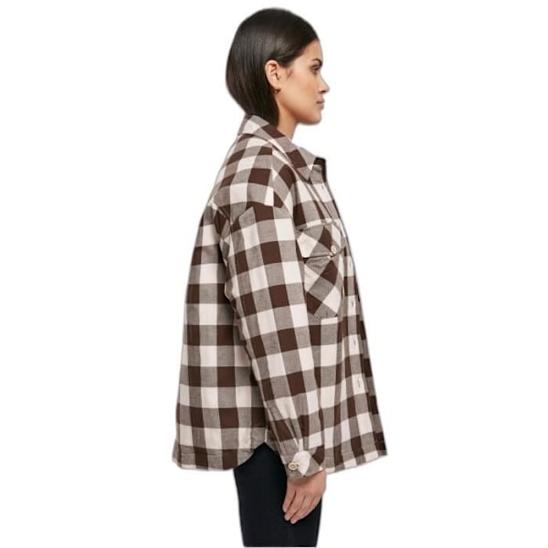 Urban Classics vadderad flanellövertröja för kvinnor - Rosa/Brun - XL