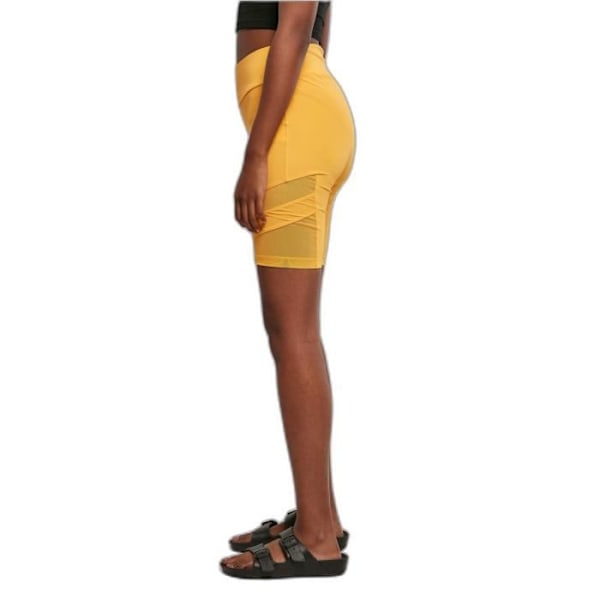 Urban Classics Tech Mesh högmidjade haklappshorts för kvinnor - Gul - L gul/gul jag