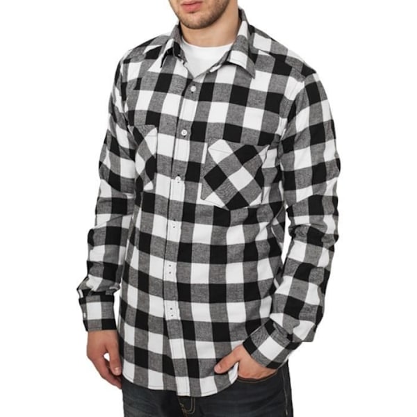 Urban Classics - A Carreaux FLANELL Skjorte sort / - M