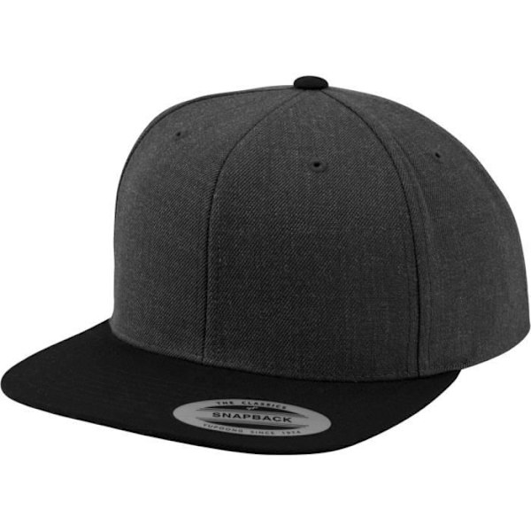 Snapback Kasket - Flexfit - Klassisk 2-Tone - Charcoal / Sort - 80% Akril - One Size