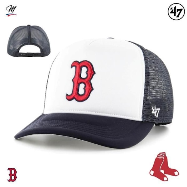 Keps - 47 - Boston Red Sox - Skum - Snapback - Unisex Mousse, Röd, Vit, Blå