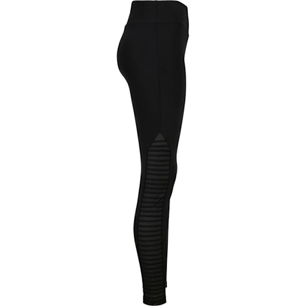 Naisten leggingit - Urban Classics - Korkea vyötärö - Biker-tyyli - Läpinäkyvä kangas - Mukava svart M