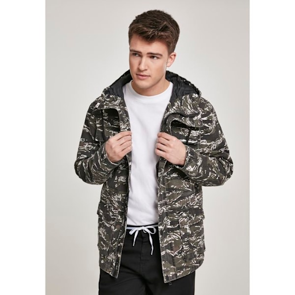 Parka - Urban Classic - Tiger Camo - Lätt bomull - Hög huva - Sidofickor oliv/grön/vit S