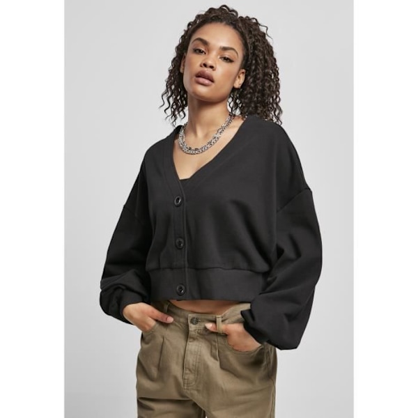 Urban Classics ekologisk överdimensionerad kort frottékofta för kvinnor (Plus Size) - svart - 3XL Svart XXXXXL