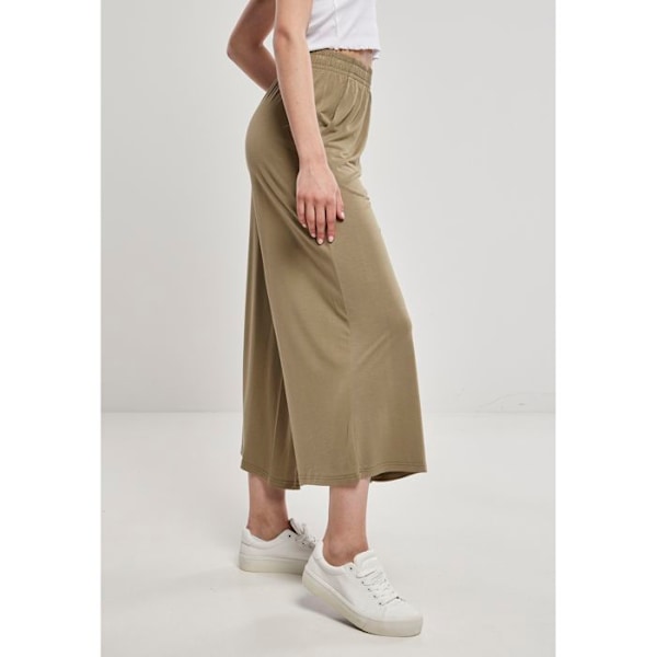 Bredde bukser til kvinder - Urban Classics - Høj talje - Kaki farve - Løs pasform - 3/4 længde grön khaki M