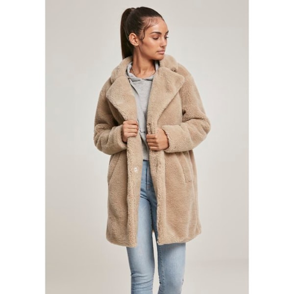 Dammantel - Urban Classic - Oversized - Färg off-white - Stilhantverkskläder - Teddy-fårkrage äggskal XL