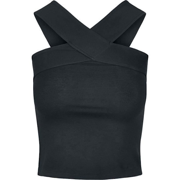 Dame Top - Urban Classics - Kvinders Cross Top - Sort - Slim Fit - 95% Bomuld Svart XXL