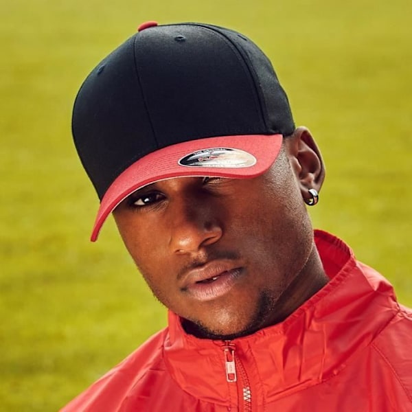 Baseball-lippalakki - Flexfit - WOOLY COMBED - Venytettävä - Musta/Punainen - Urheiluvaatteet Sort rød S / M