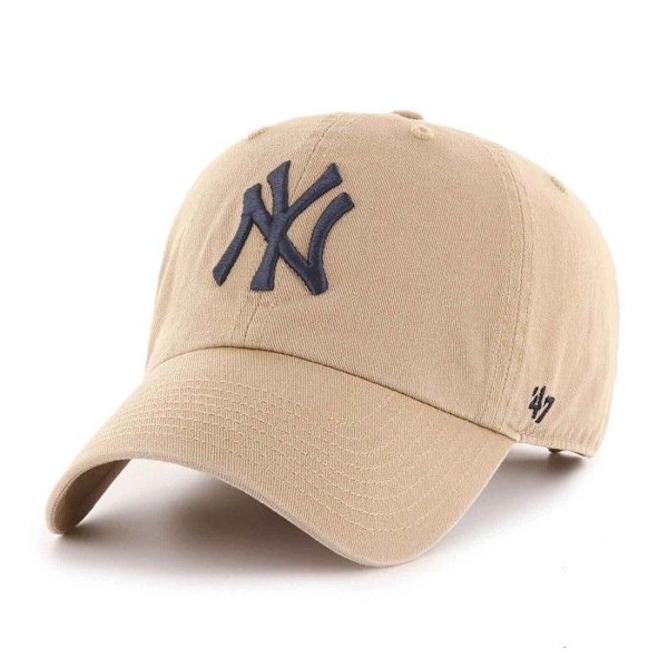 Avslappnad keps - 47 Brand - New York Yankees - Beige - 100% Bomull - Justerbar khaki beige
