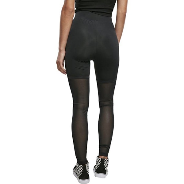 Høj talje leggings til kvinder i store størrelser Urban Classics Tech Mesh svart XXXXXL