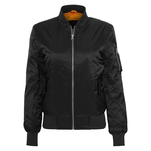 Bomberjacka dam - Urban Classic - Basic - Svart - Zippficka - Orange foder svart M