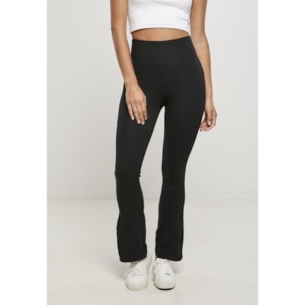 Legging dame Urban Classics økologisk interlock bootcut - sort - XL Svart XS