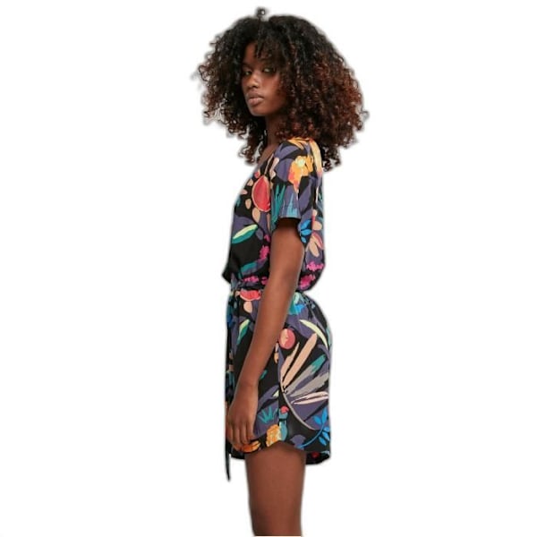 Kort jumpsuit med bælte til kvinder Urban Classics Viscose GT - sort - XXL Svart XXXXL