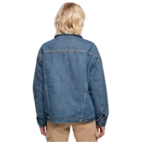 Urban Classics GT damoversized jeansjacka i sherpakrage - blå Blå XXXXXL