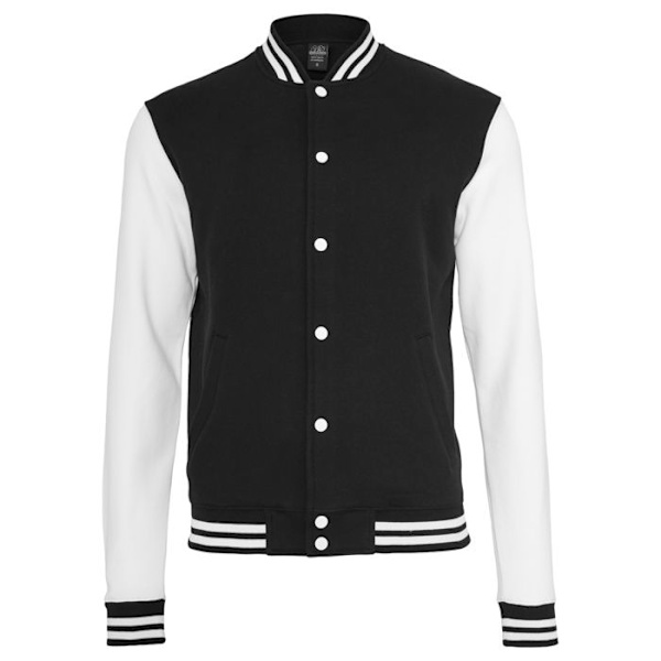 Urban Classic 2-ton college sweat basic jacka svart vit XL