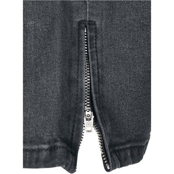 Jean - URBAN CLASSICS - Slim Fit Zip - 98% Bomuld - 2% Elasthan - Sort Svart 34/32