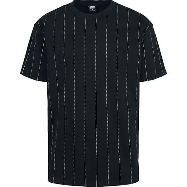 T-paita Yli suuri - URBAN CLASSICS - Raidallinen - Lyhyet hihat - 100% Puuvilla - Musta/Valkoinen Sort hvid L